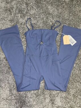 Target athletica Periwinkle Strappy Cutout Jumpsuit